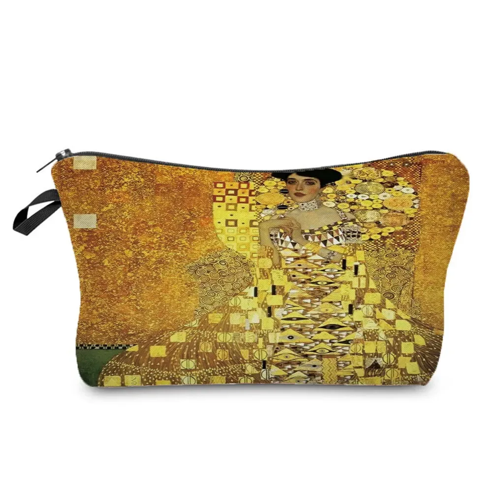 sacs à cosmétiques personnalisés pour femmes, trousse de maquillage, étuis à crayons multifonctions, peinture à l'huile, grilles de larmes, gustability klimt, mode pour dames