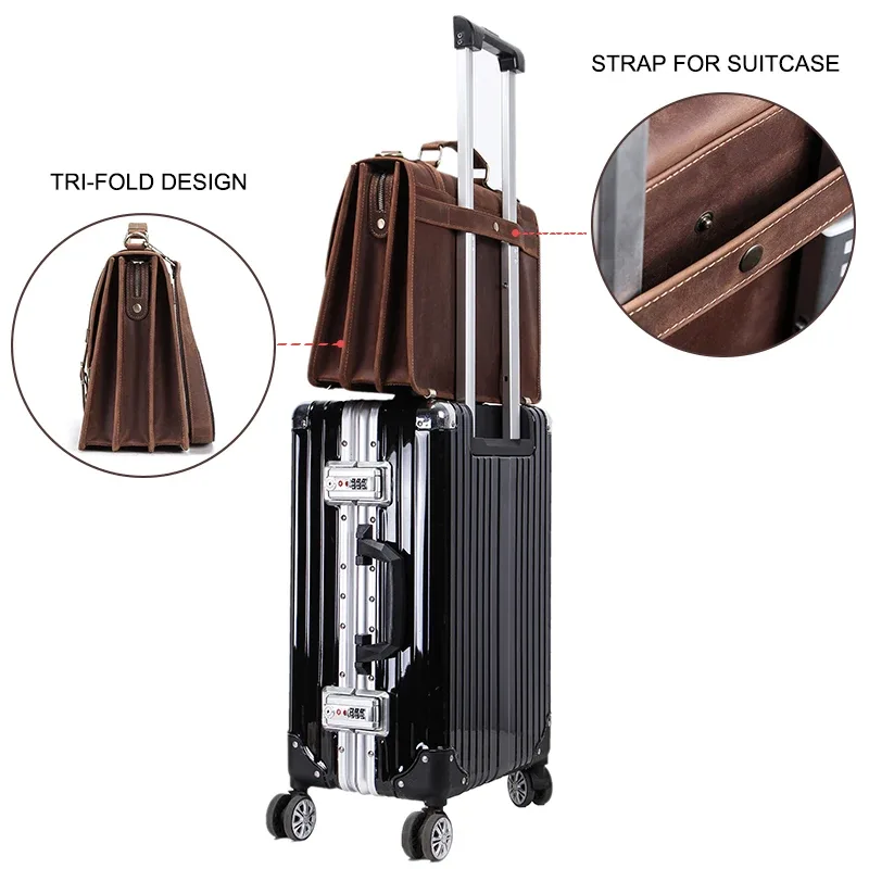 contact's-sac d'affaires en cuir pour ordinateur portable 14 pouces, sacoche de bonne qualité pour hommes