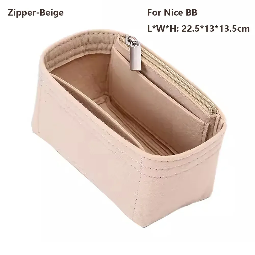 organisateur de sac à main en feutre, support de sac, doublure de sac, rangement portable, sac interne pour lv nice nano/mini/bb/vanity