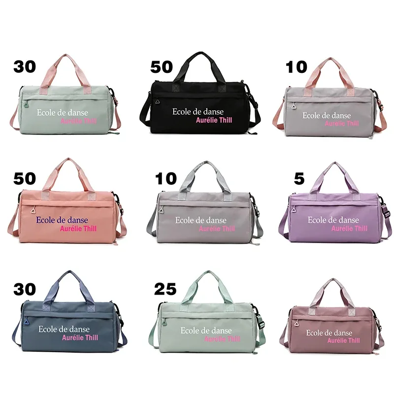 sac de sport personnalisé pour femme, sac de voyage sec, sac d'entraînement sportif, sac de yoga, bagage personnalisé, sac de week-end, logo imprimé, nom