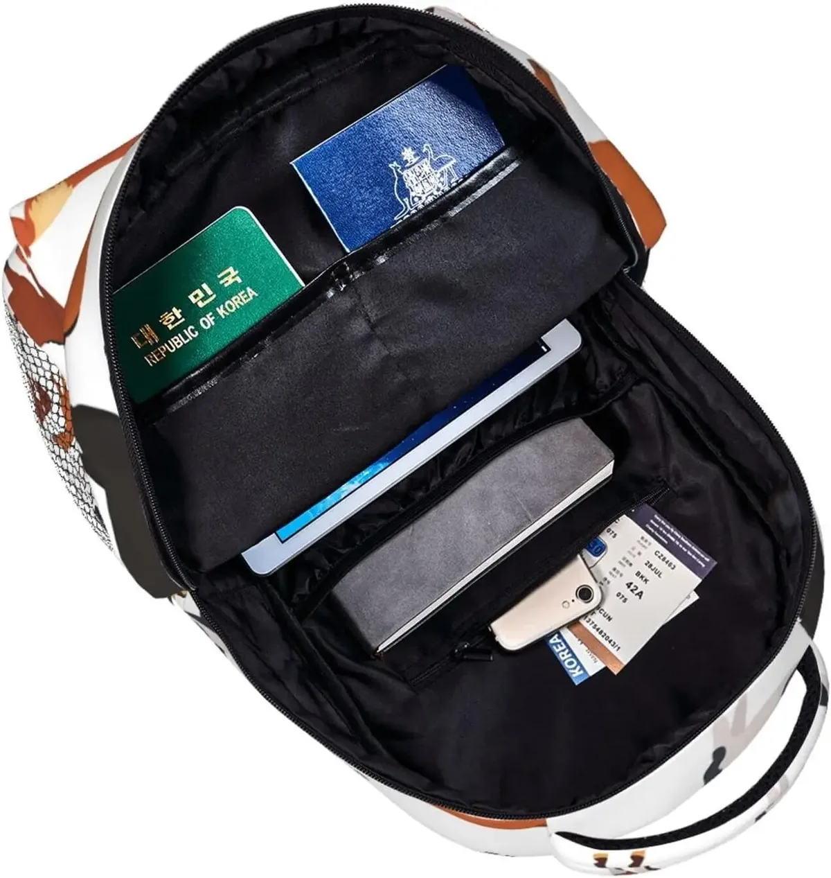 sac à dos décontracté à motif de étudiés de chevaux avec plusieurs poches, sac à dos pour ordinateur portable, sac à dos pour le travail et les affaires