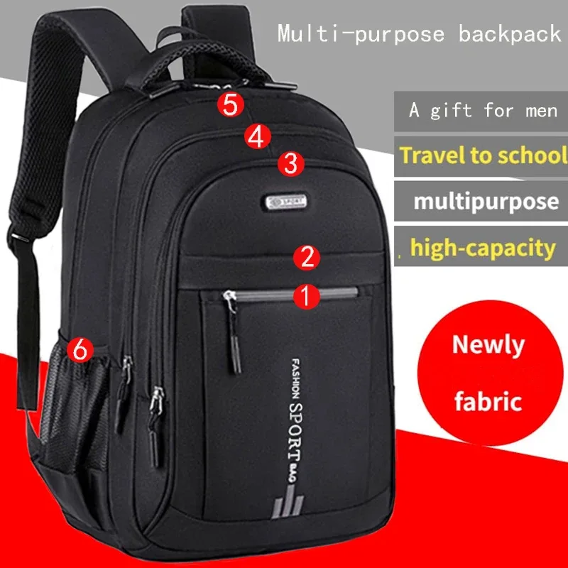 Sac à dos unisexe de grande capacité, sac pour ordinateur portable de voyage d'affaires, conception multi-compartiments, sangles réglables, idéal pour le travail et les loisirs