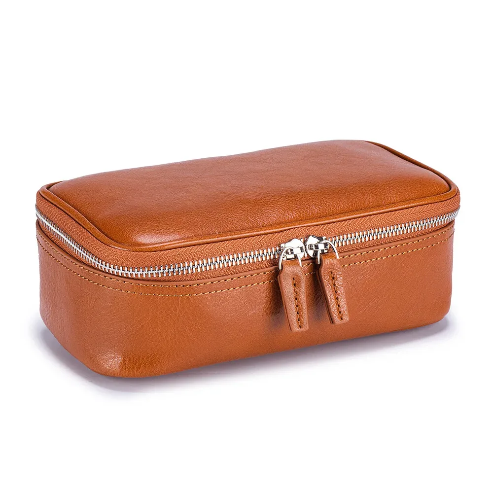 trousse à cosmétiques en cuir véritable à motif d'alligator, trousse de maquillage imperméable en cuir de vache, trousse de toilette de voyage pour dames