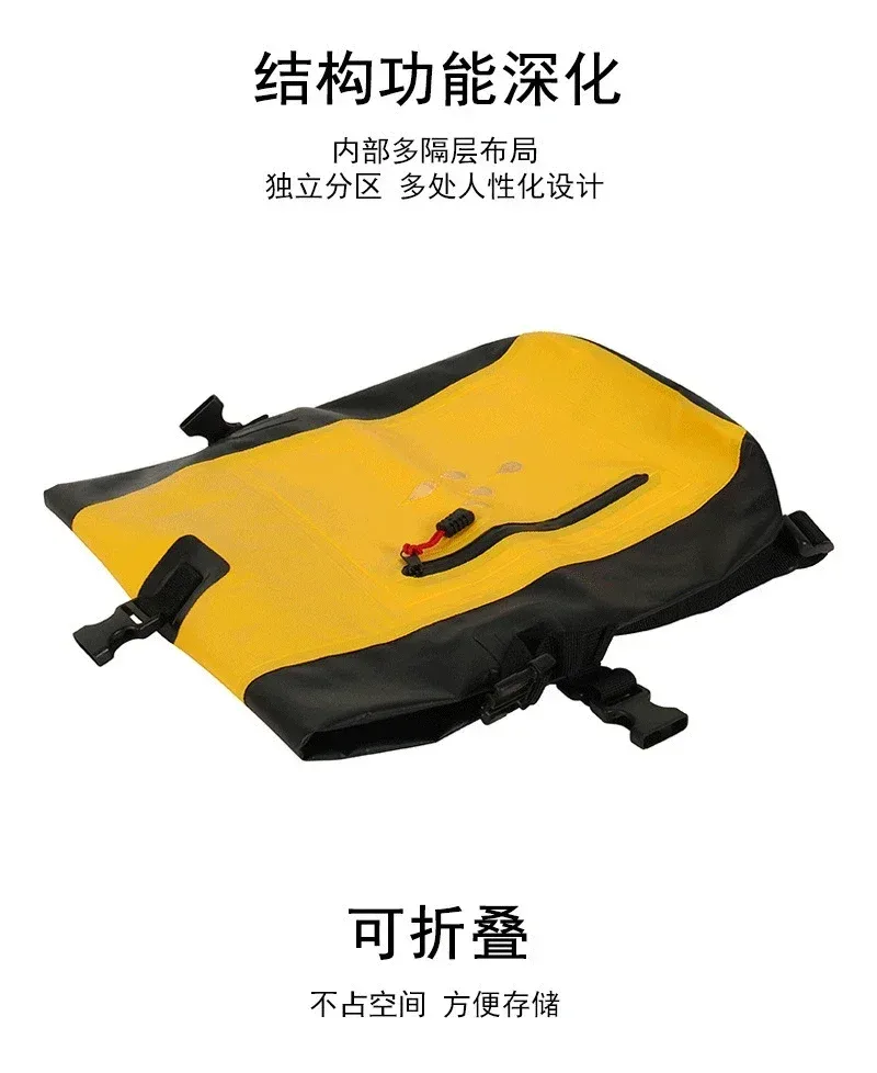 sac à dos étanche avec fermeture à roulettes robuste, sac de natation avec poche frontale à fermeture éclair pour kayak, camping, pêche, voyage mochila