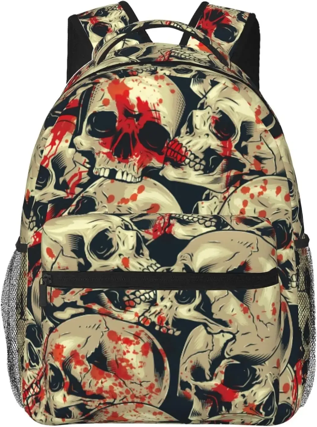sac à dos léger pour ordinateur portable skulls pour hommes et femmes, cartable universitaire, sac de jour décontracté, sac de voyage
