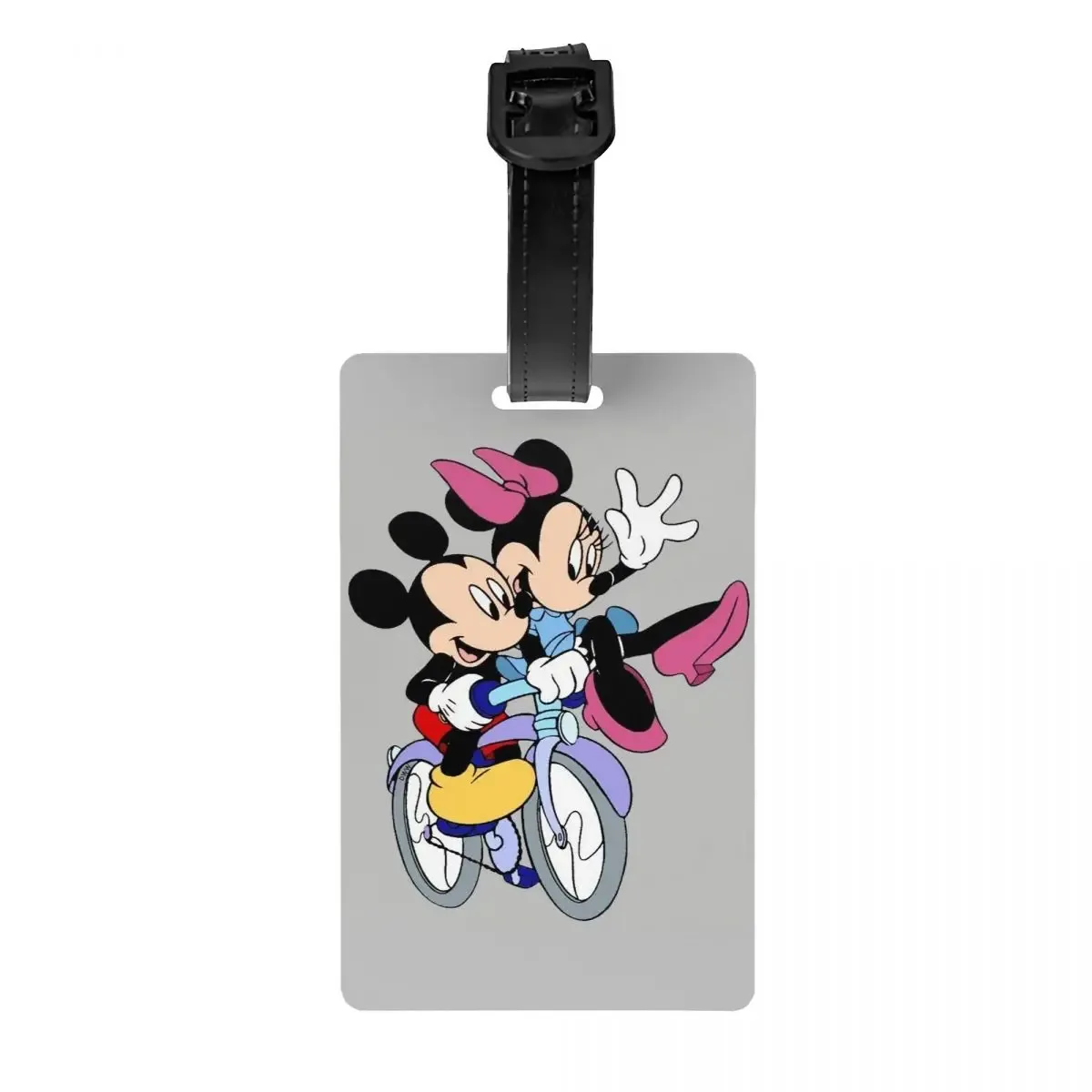 étiquette de bagage personnalisée m-mouse pour valises, étiquettes de bagage mignonnes de dessins animés, étiquette d'identification avec couverture de confidentialité