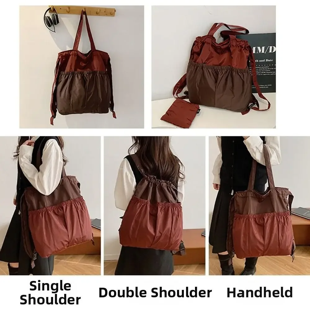 sac à dos pliable de grande capacité, sac de voyage réutilisable et étanche avec cordon de serrage, poignée confortable, sac à bandoulière écologique pour le shopping