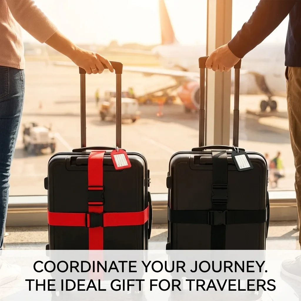 Ensemble de 2 pièces - (1 sangle de bagage de 2 m, 1 étiquette d'identification) Sangles de bagage et attaches de voyage multicolores et lumineuses, idéales pour sécuriser les bagages, les sacs à main et les bagages de voyage, permettant d'identifier rapidement les bagages personnels grâce à l'étiquette d'identification, un cadeau indispensable pour Halloween.