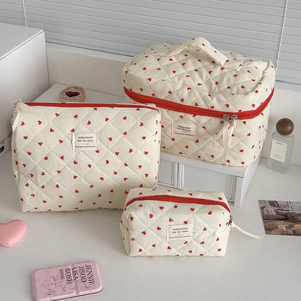 sac de maquillage matelassé tendance pour femme, grande capacité, trousse de toilette, pochette de rangement cosmétique, sac à main, sac de maquillage zippé pour femme