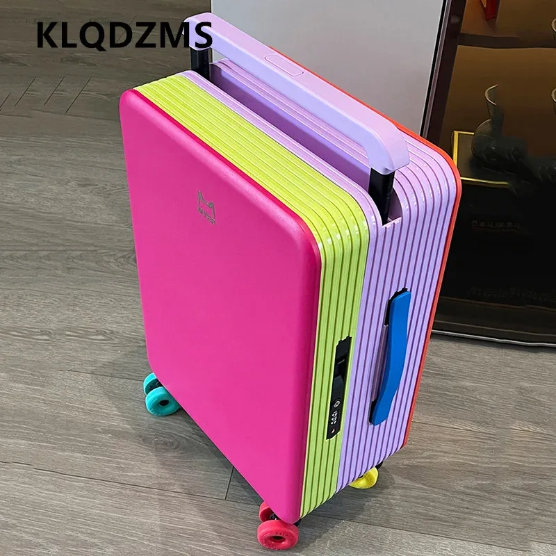valise klqdzms 20 pouces en abs + pc, grande capacité, valise à roulettes, valise pour femme, valise à code pour homme, bagage à roulettes