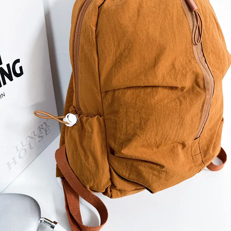 nouveau sac à dos en nylon 2026 – sac à dos décontracté pour voyage et usage quotidien, grande capacité, sac à dos scolaire souple plissé multicolore
