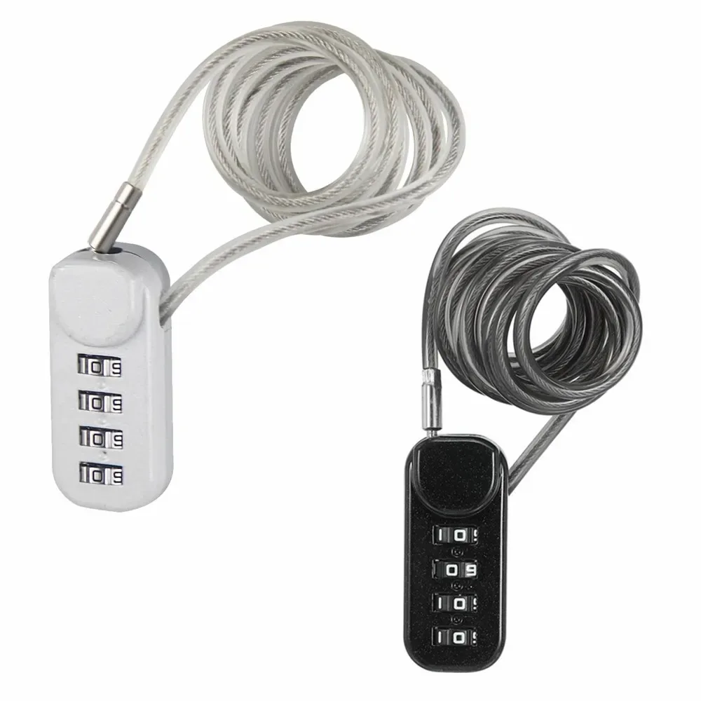 Mini cadenas à câble à combinaison à 4 chiffres, petit cadenas portable en fil d'acier pour bagages, casque, armoire – Léger