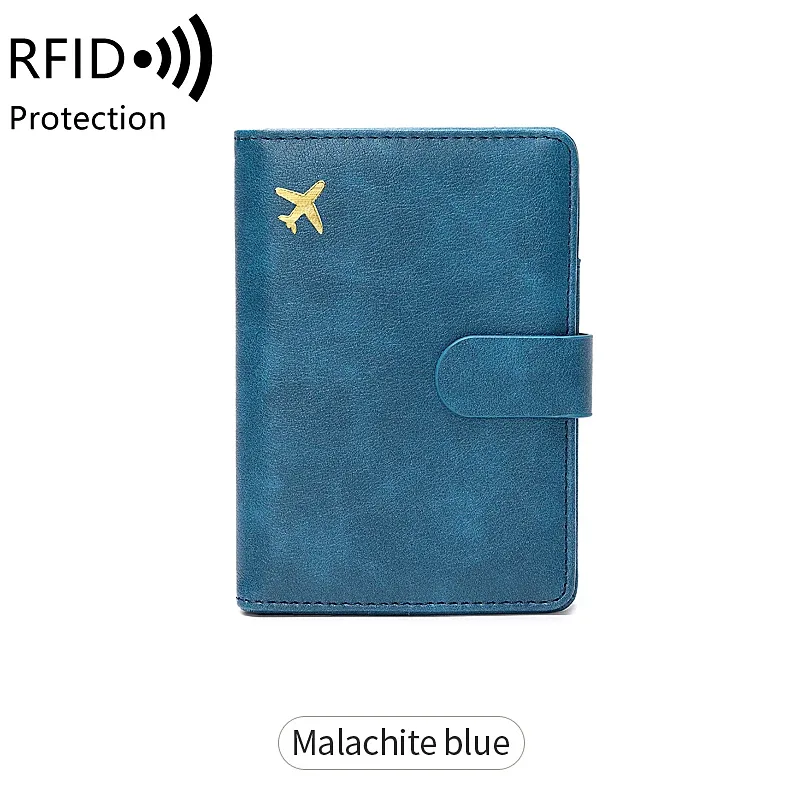 ensemble de voyage anti-vol rfid en cuir pu comprenant un porte-passeport et un porte-cartes de crédit, sac de passeport pour hommes et femmes, accessoires de voyage