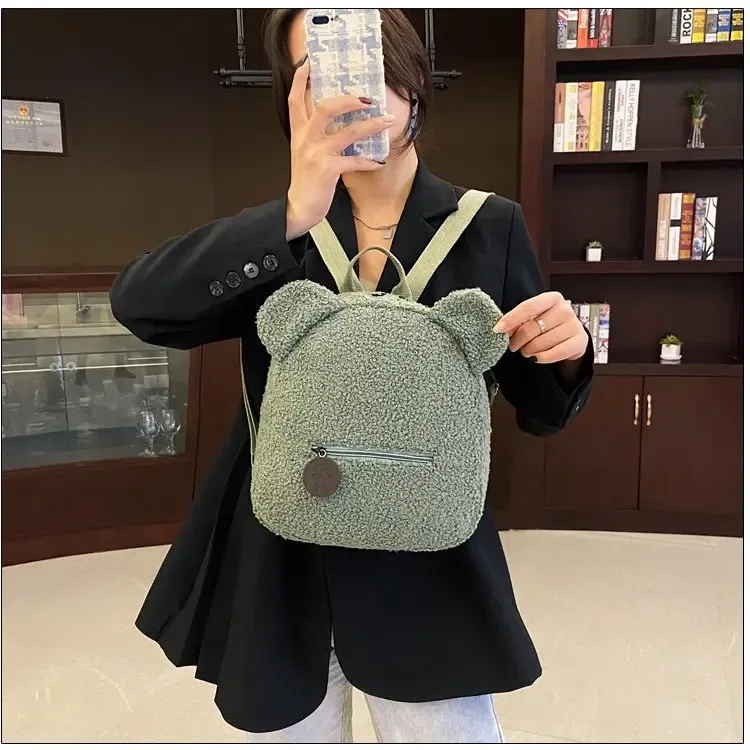 sac à dos ours en peluche pour femmes, sac de voyage doux, sac à dos mignon de dessin animé, sac cadeau pour enfants, sac à dos de loisirs à la mode avec oreilles d'ours