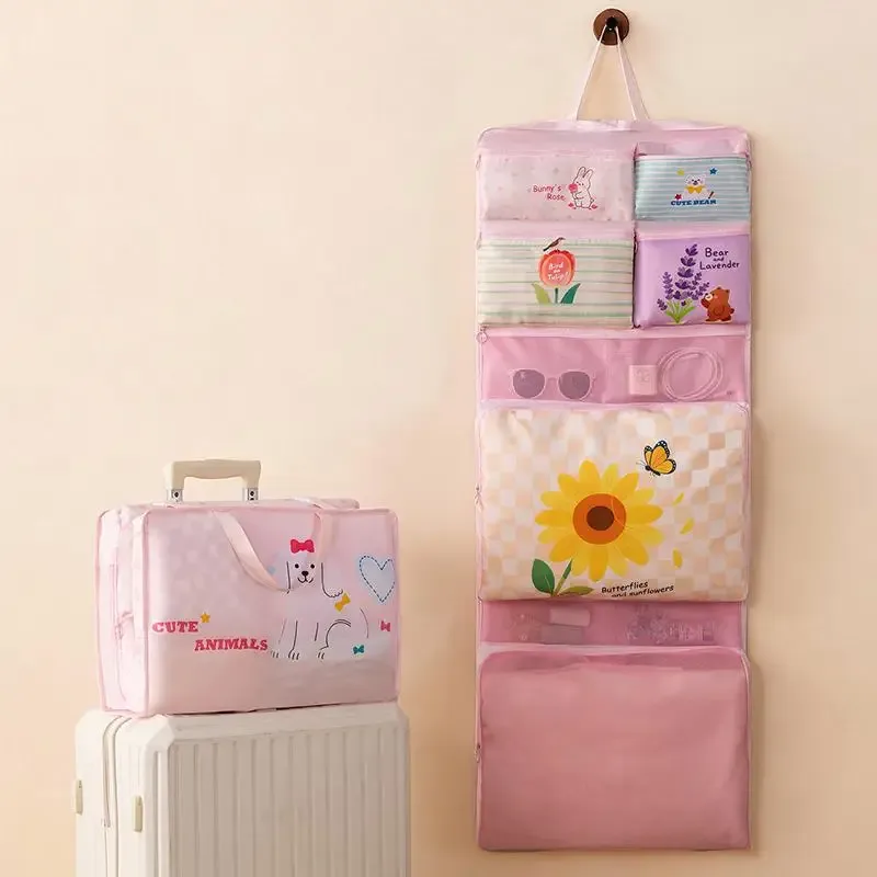 Sac de rangement suspendu pour voyages d'affaires, sac de rangement portable pour vêtements, sac de rangement pliable pour sous-vêtements suspendu