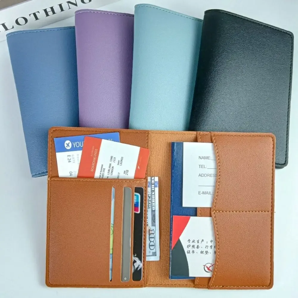 housse de passeport de voyage en pu, multifonction, plusieurs emplacements pour cartes, sac de passeport, accessoires de voyage, grande capacité