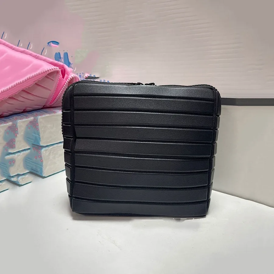 sac de rangement en pvc rayé, grande capacité, pochette de rangement pour articles de toilette de voyage en plein air, sac à cosmétiques de voyage portable, 1 pièce