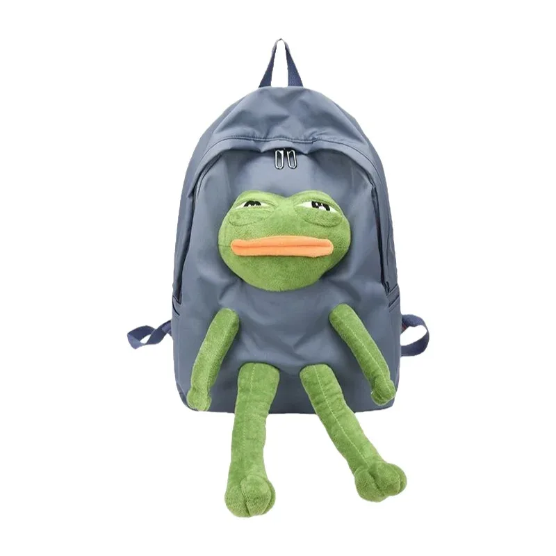 sac à dos léger de grande capacité avec adorable figurine de grenouille pour filles du primaire et du collège, en tissu oxford, décontracté, pour voyage, unisexe