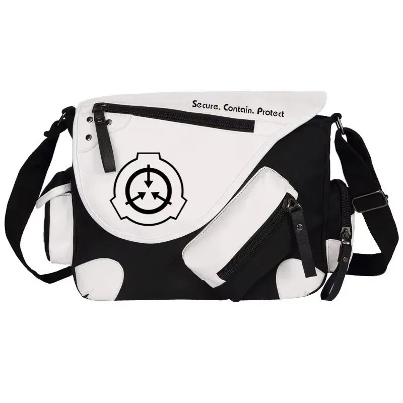 sac messager en cuir pu pour hommes et femmes, sac d'école scp, sacs initiés, procédures spéciales anime, cosplay
