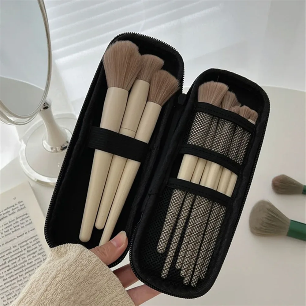 1pc portable voyage maquillage brosse sac de rangement boîte ombre à paupières brosse sourcil crayon sac de rangement maquillage des yeux portable brosse sac