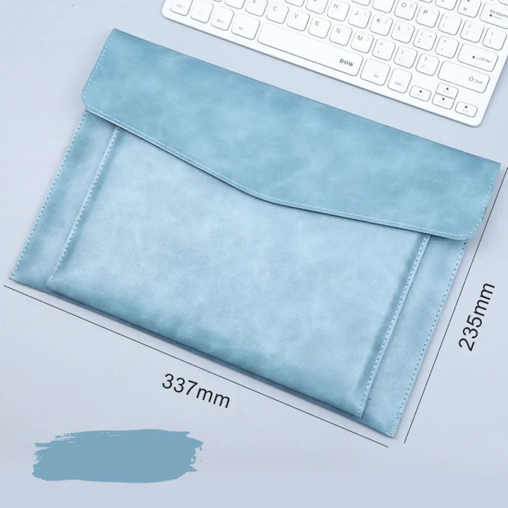 lettres personnalisées gratuites a4 dossier en cuir mallette d'affaires bouton magnétique étanche étuis pour ordinateur portable organisateur de bureau