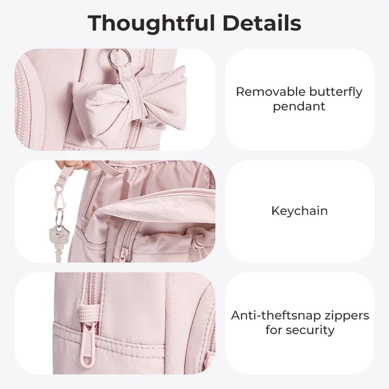 bagsmart sac à dos minimaliste loisirs mode femmes sacs à dos étanche voyage jour pack mignon garçons filles mini sac d'école