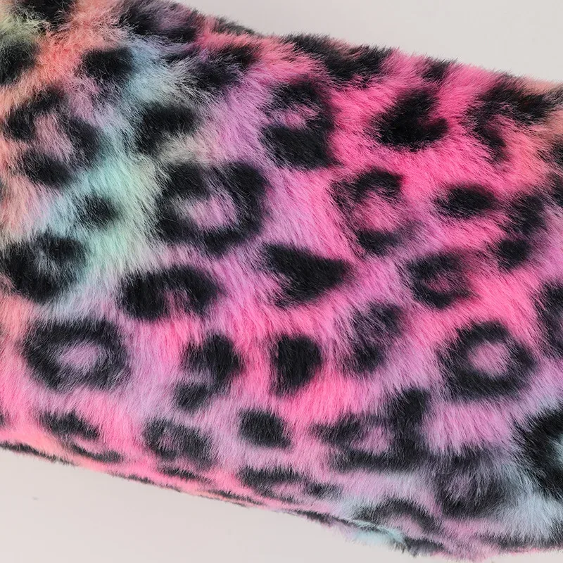sac de rangement en peluche douce léopard pour femme, trousse de toilette, sac à main de maquillage, trousse à crayons, trousse de voyage, rouge à lèvres, brosse, cosmétiques, évaluateurs