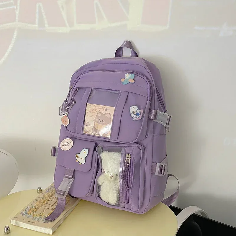 sacs à dos populaires pour filles, couleur rose violet, pour lycéennes, sans aucune version accessoire