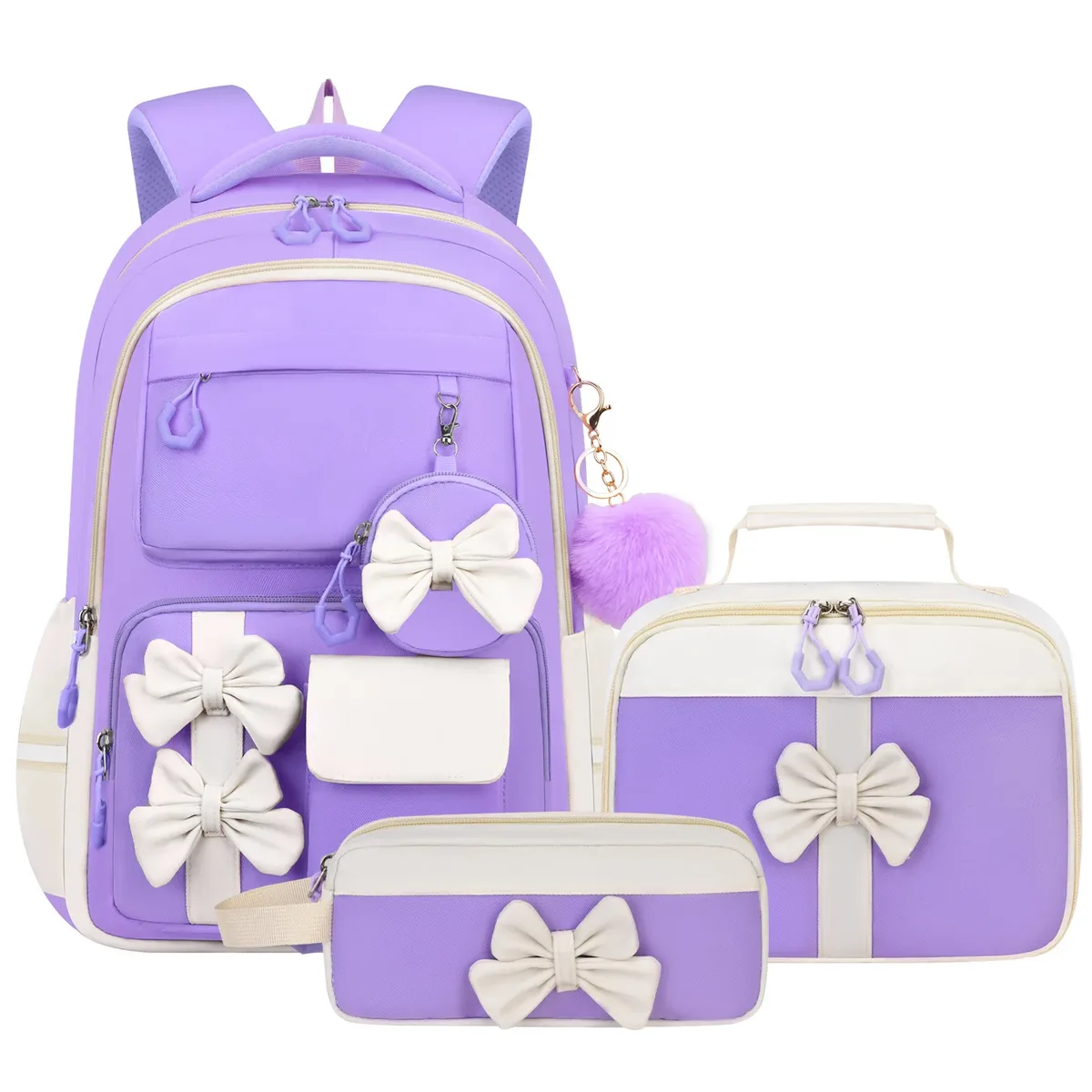 ensemble de trousse à crayons, sac à déjeuner isotherme résistant à l'usure, sac à dos grande capacité, ensemble de sacs d'école grande capacité pour adolescentes
