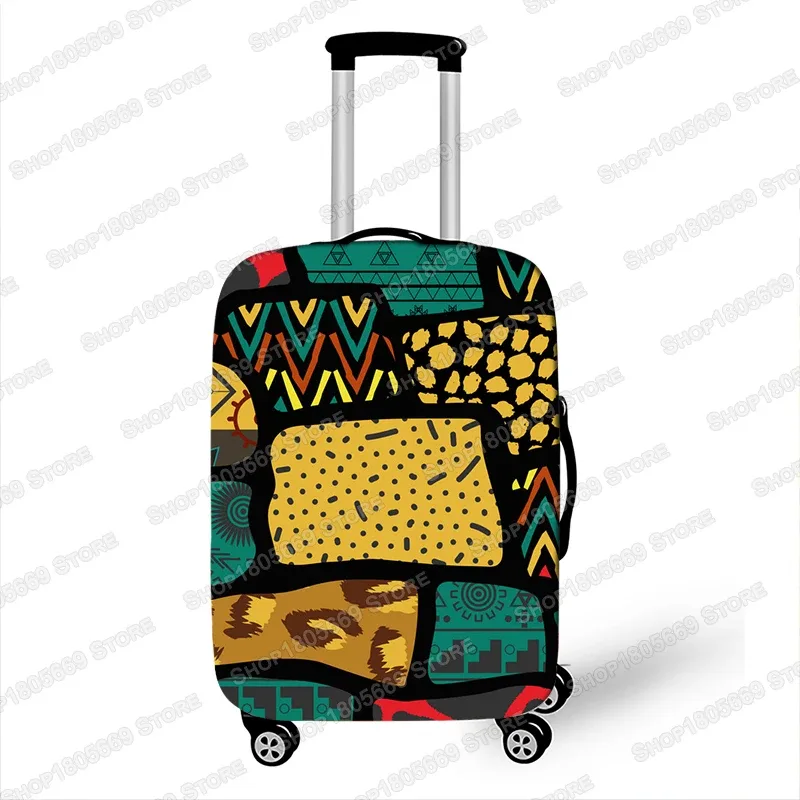 housse de bagage imprimée à motif afro pour voyage, housse de valise marron pour femmes africaines, housse de protection élastique pour chariot de voyage