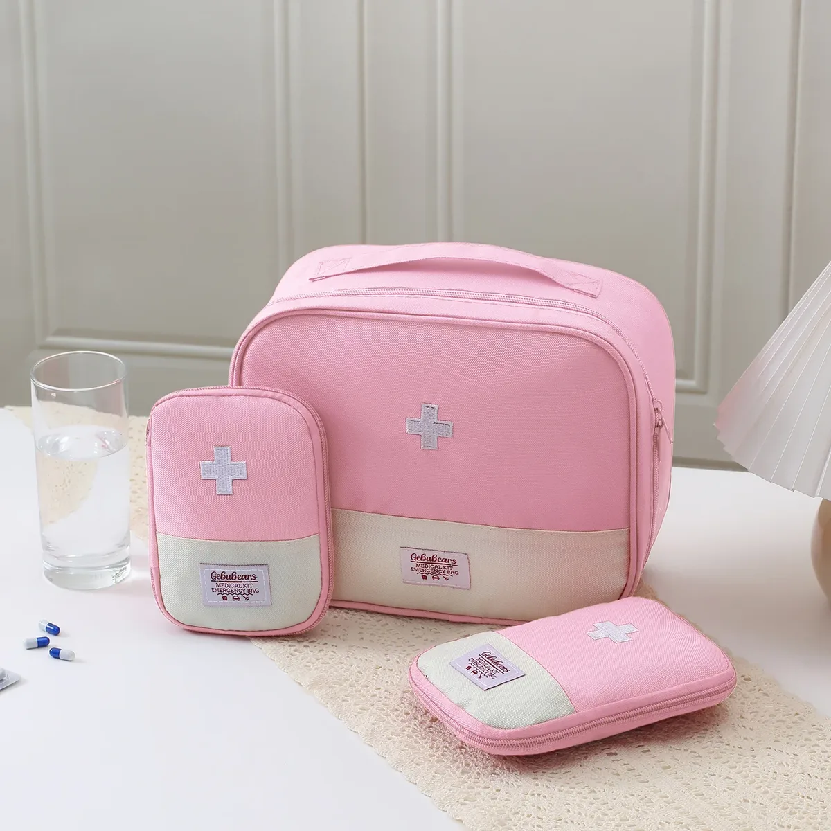 ensemble de 3 trousses de premiers secours imperméables en oxford, pochette à médicaments vide portable pour le camping, la randonnée, les voyages, la survie à domicile