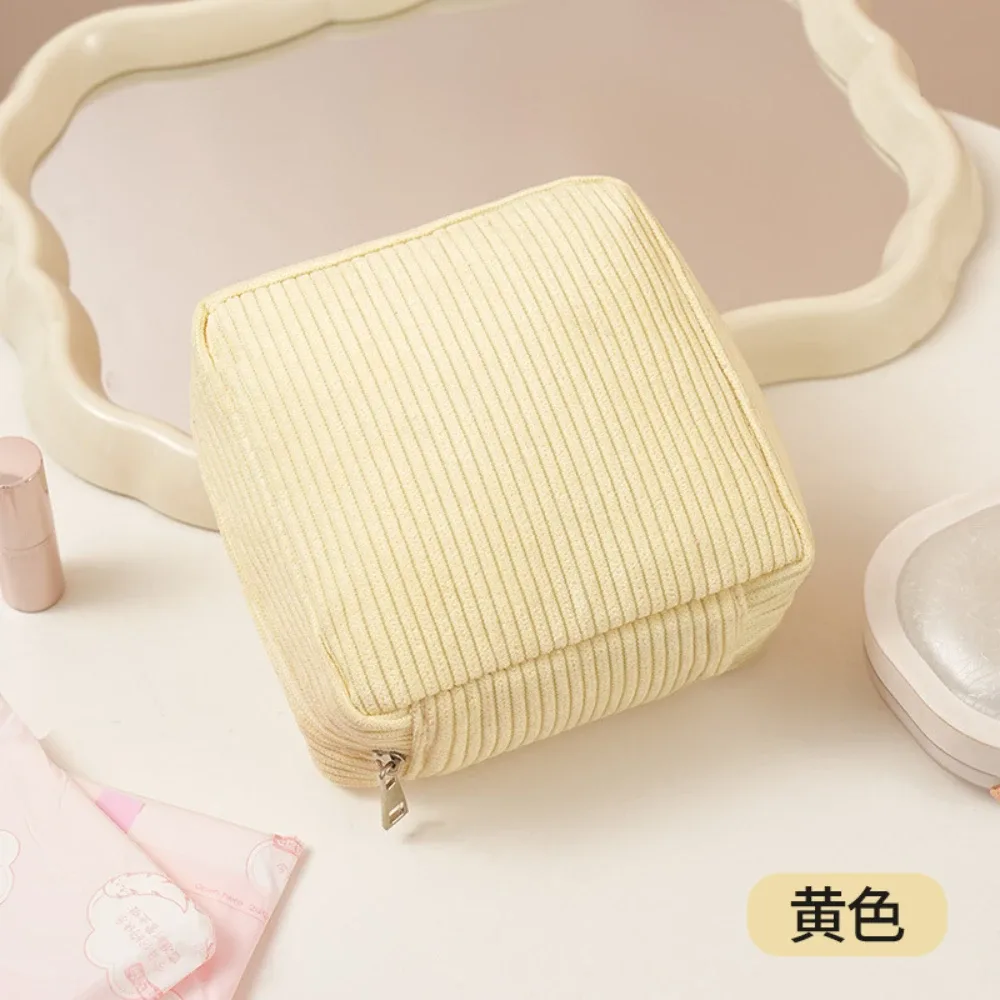 mini trousse de toilette, trousse d'urgence, trousse à cosmétiques esthétique, petite trousse de maquillage, trousse à serviettes hygiéniques en velours côtelé pour femmes