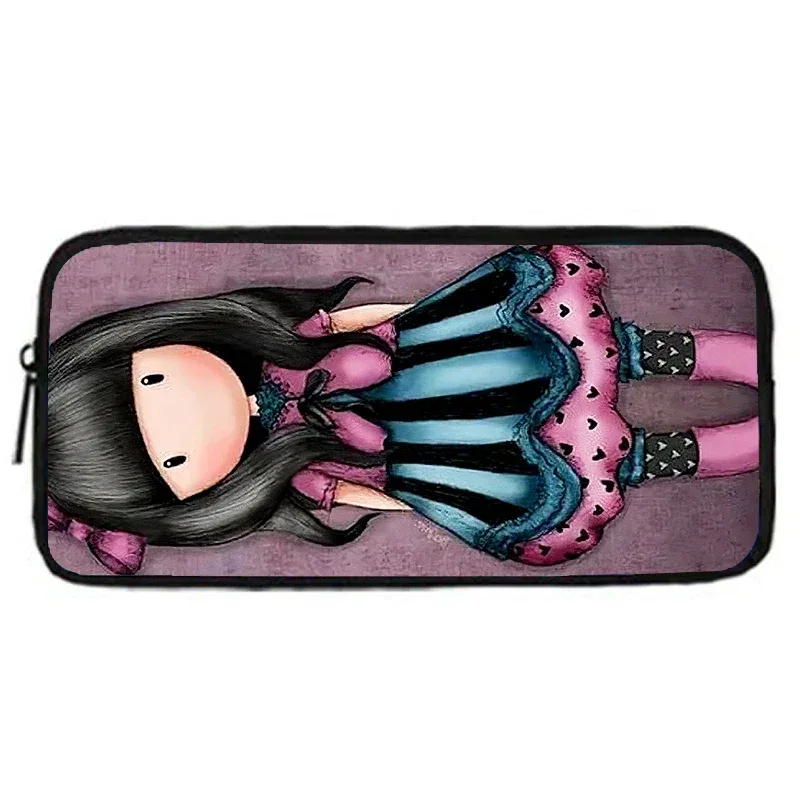 gorjuss santoro sacs à crayons pour enfant, sacs à crayons d'école pour enfants cerveau de dessin animé pour filles, grande et simple trousse à crayons pour enfants