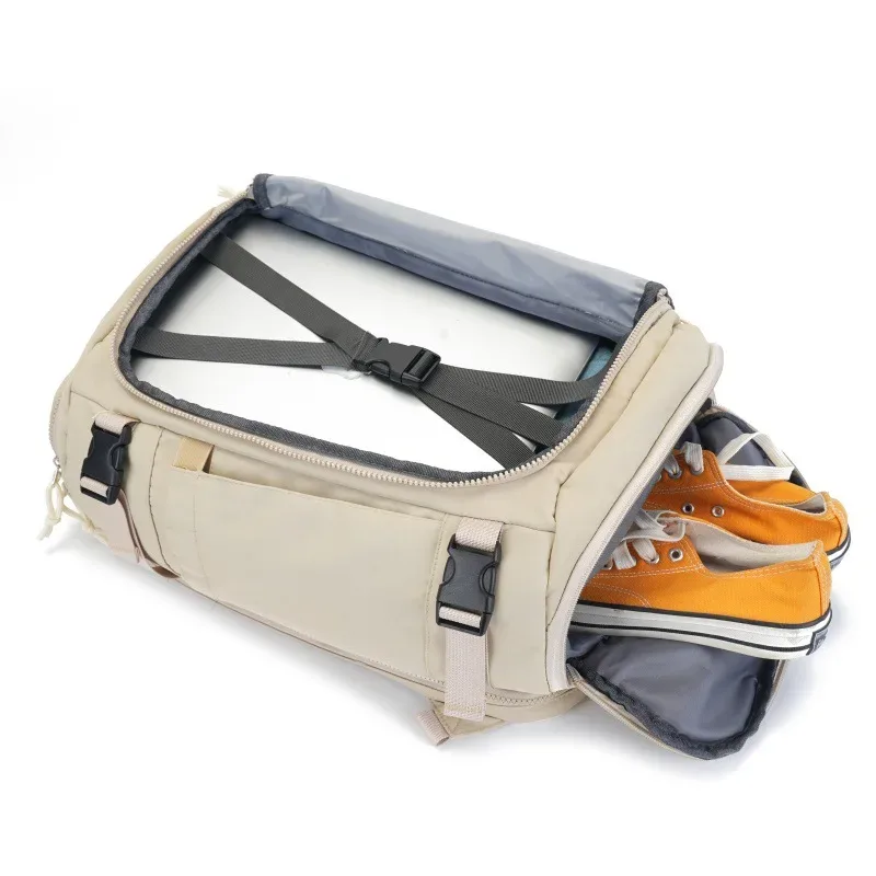 sac de sport grande capacité avec compartiment à chaussures indépendant, sac à dos de voyage pour affaires en tissu oxford, unisexe