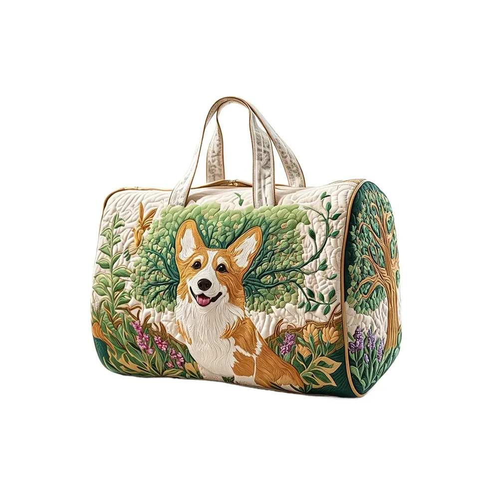 sac de voyage matelassé corgi pour femme, sac de week-end imprimé animal 3d, sac fourre-tout de voyage, sac de sport pour vacances d'été, bagage de nuit, pour les amoureux des animaux