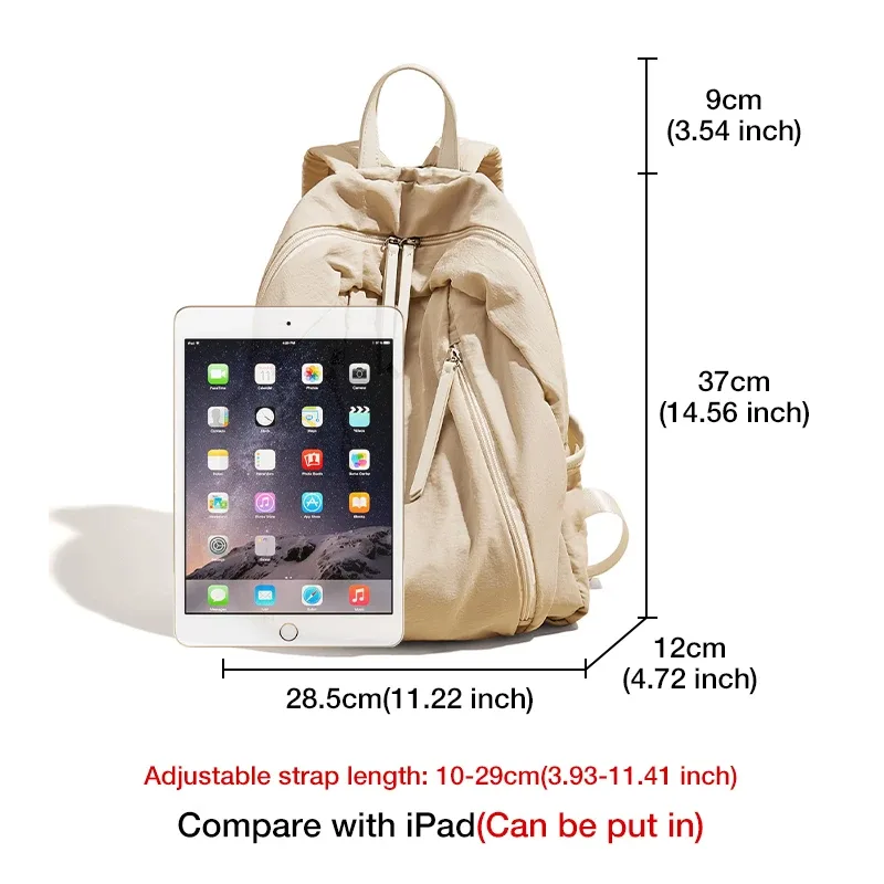 foxer-sac à dos en tissu de coton imperméable pour femme, sac à dos solide simple pour document, sac d'école pour ordinateur portable, sac de livre de voyage pour adolescente, mode