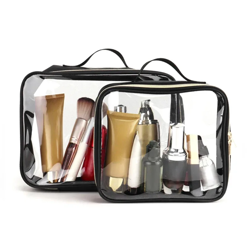 sac de lavage de voyage portable pour femmes, pochette de rangement transparente et étanche pour maquillage, organisateur de cosmétiques de grande capacité, étui de beauté pour femmes