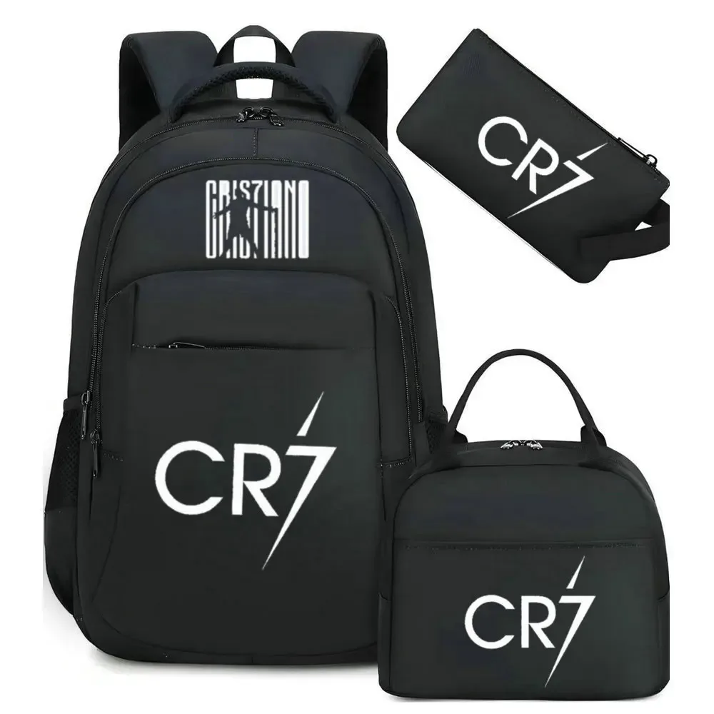 sac à dos pour ordinateur portable cr7, pour femmes et hommes, sacs à dos décontractés pour le sport et le football, sac à dos oxford pour femmes, sac d'école pour hommes, sac de voyage, mochilas 3 pièces