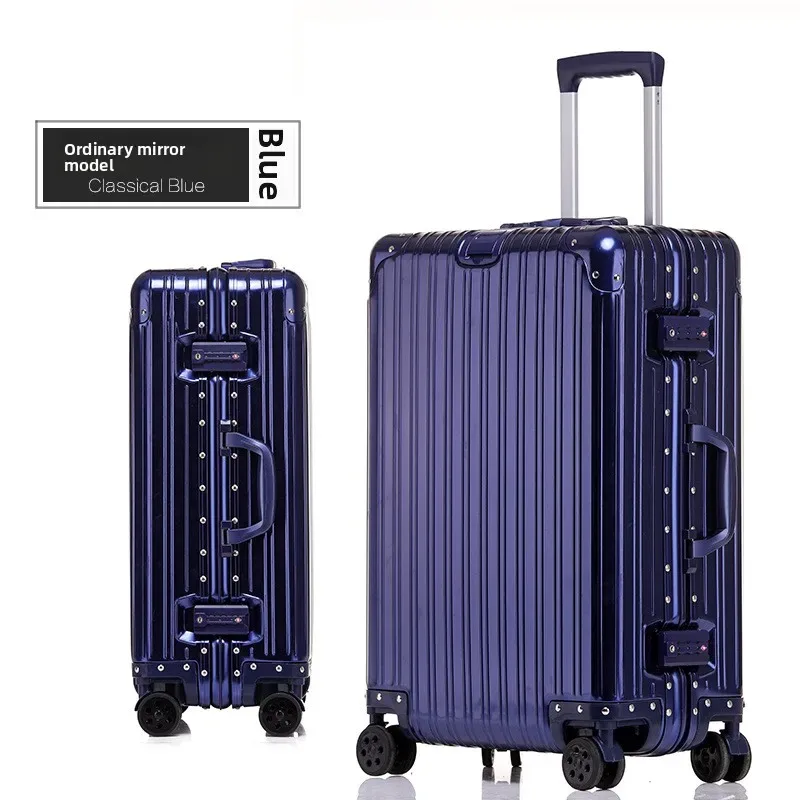klqdzms bagage de voyage de haute qualité en alliage d'aluminium et de magnésium, grande capacité, valise de voyage de 20 pouces, sac de voyage d'affaires
