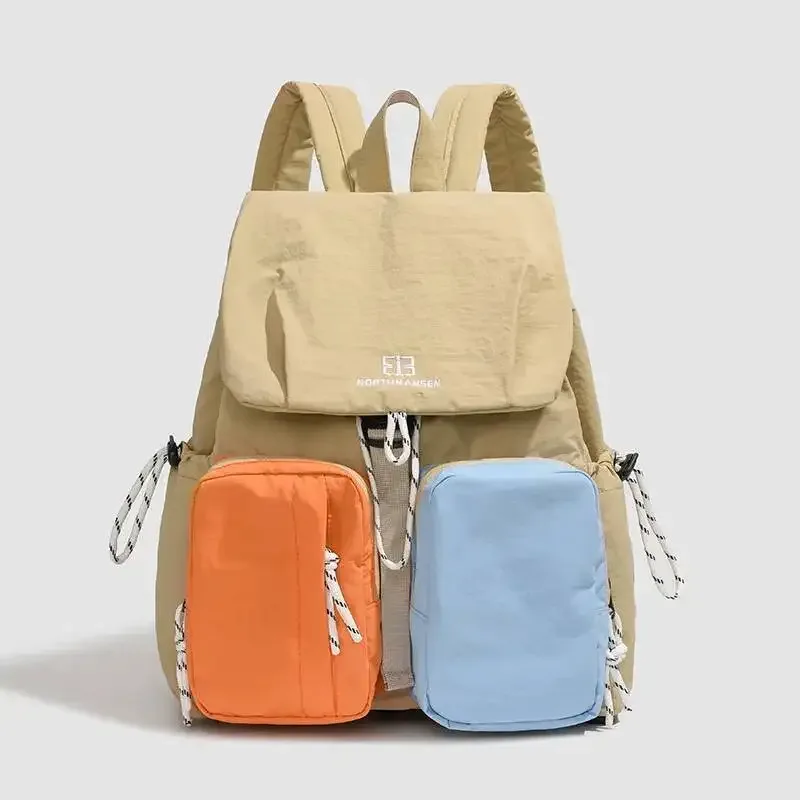sac à dos double bandoulière décontracté, tendance, en nylon résistant à l'eau, grande capacité, personnalité polyvalente, pour étudiant