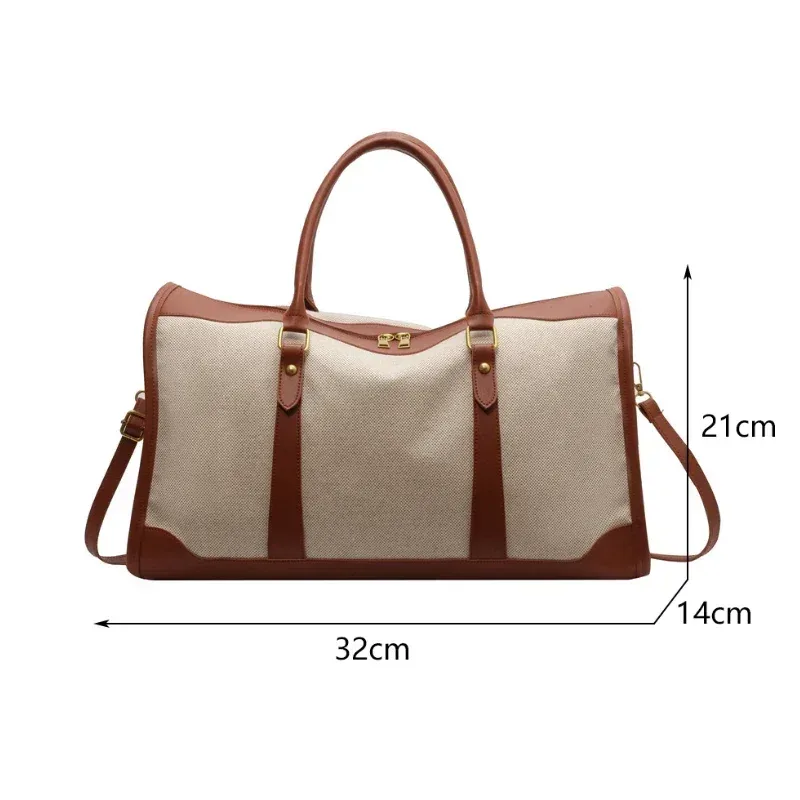 sac à main de rangement de voyage pour femme, sac à bagages de fitness vintage, sac à bandoulière initié unique, grand sac en nylon et cuir pu, 2024 sacs à main
