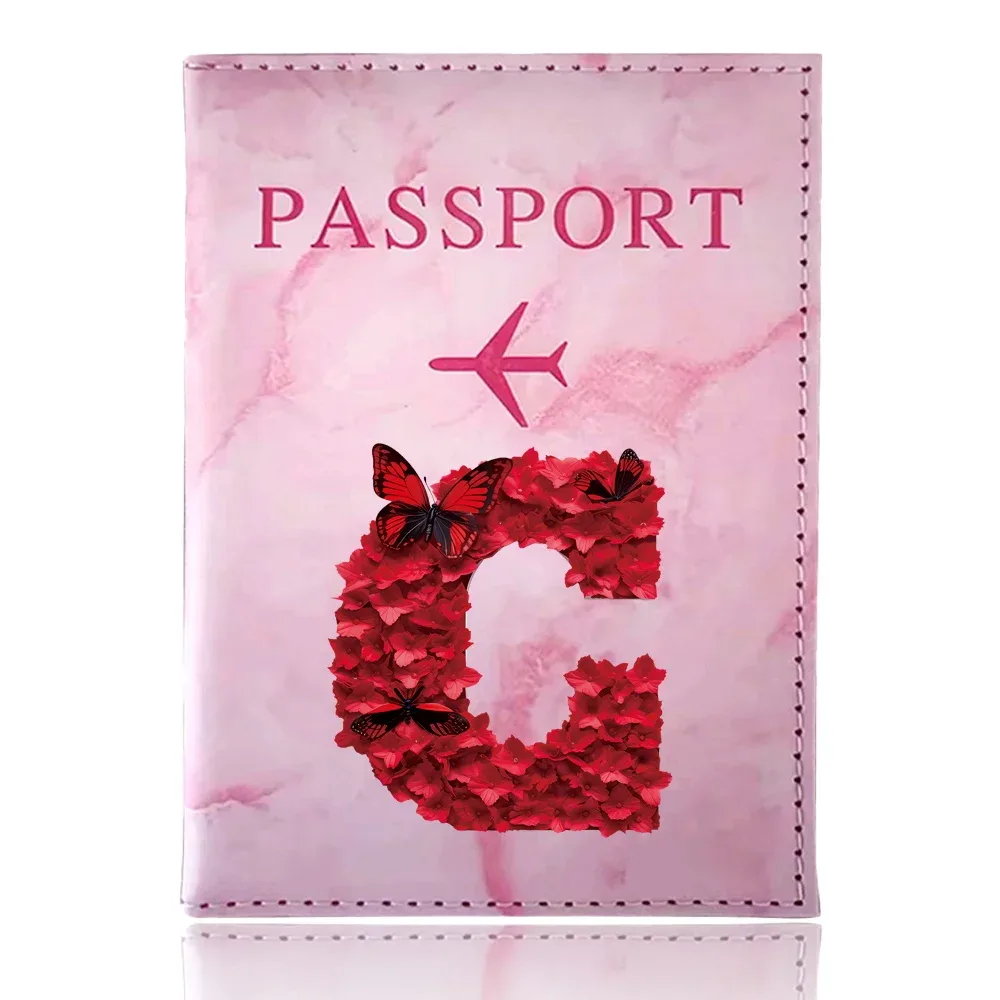 étui de passeport imprimé série rose rouge, porte-passeport, accessoires de voyage, housse de protection pour avion