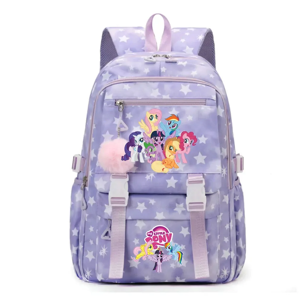 sac à dos d'étudiant imprimé my little pony, cartable de grande capacité pour adolescents, sac à dos de voyage pour ordinateur portable pour femmes