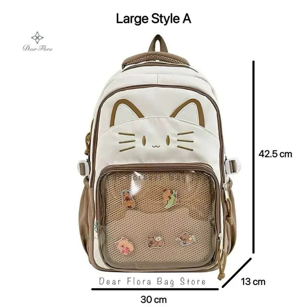 sacs à dos y2k mignons pour filles, grande capacité, décontractés, transparents, à personnaliser, style dessin animé, tendance, pour voyage et école
