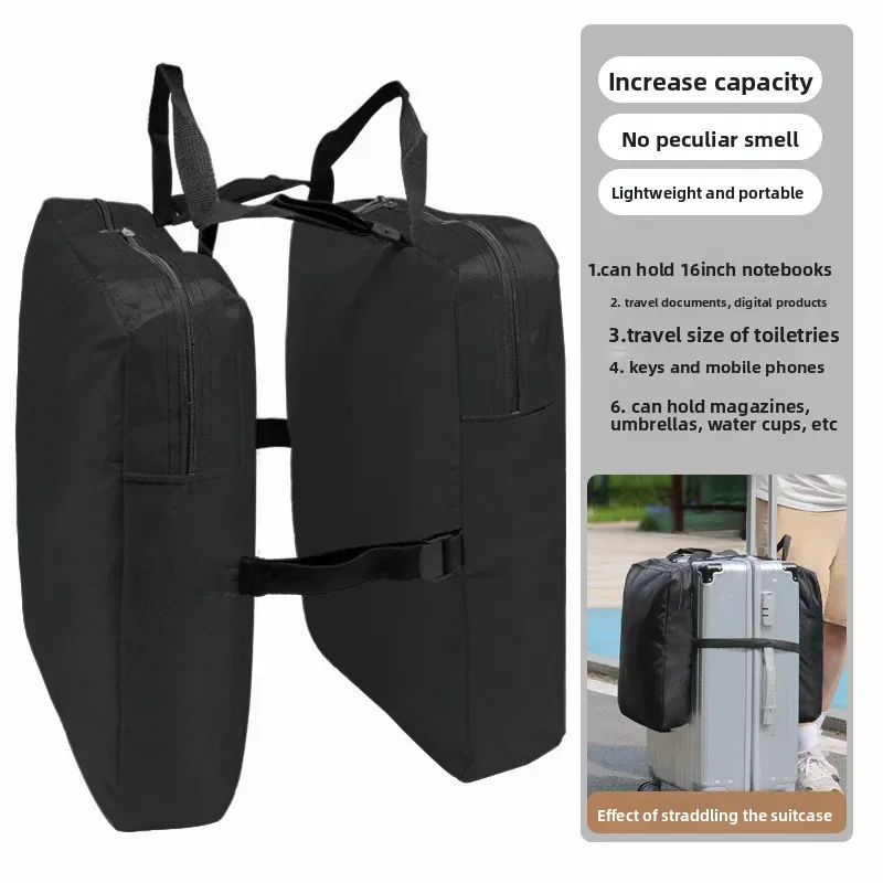 sac d'expansion double face pour bagages, pochette de rangement de voyage détachable pour valise, organisateur de sac pliable