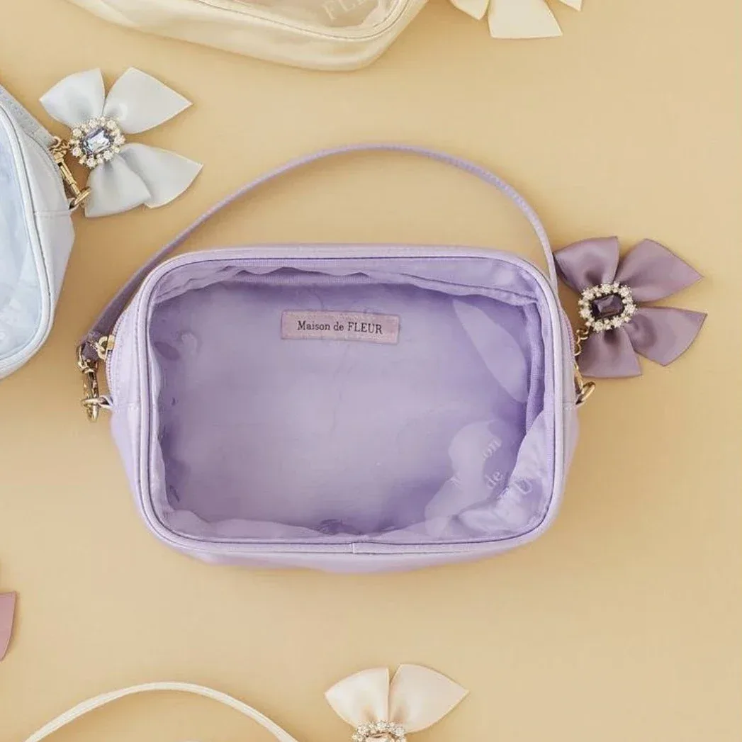 trousse de maquillage estivale pour femme, style japonais doux et mignon, fermeture éclair, nouveauté 2025, sacs de rangement suspendus macaron pour femmes