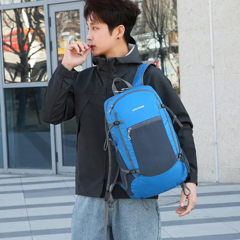 sac à dos pliable pour escalade en plein air, léger, imperméable, en nylon, unisexe, sac de voyage, sac de sport durable pour la randonnée et le camping
