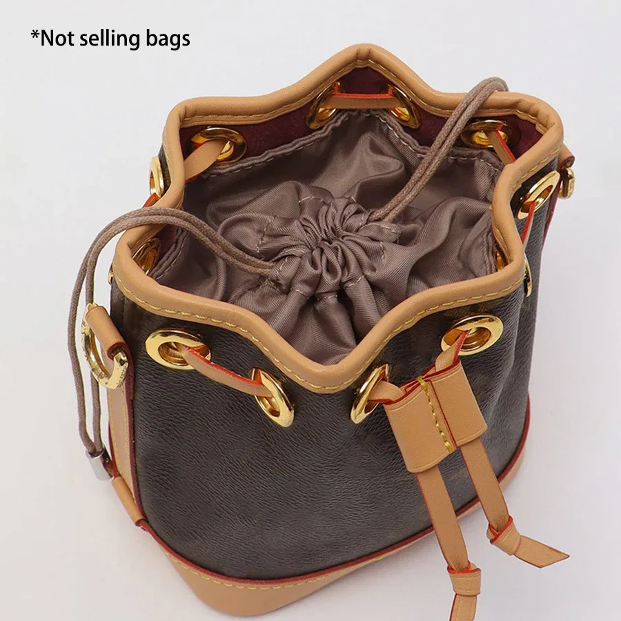 nouvel organisateur de sac pour sac à main lv nano noe, insert de sac intérieur en papier dupont, sacs de rangement, sac de doublure à cordon, support de forme