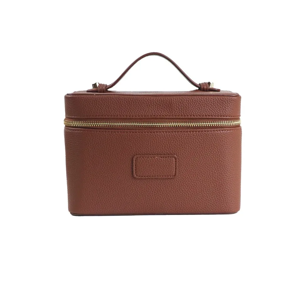 sac à maquillage en cuir pu, forme carrée, grande capacité, sac cosmétique à main, doublure amovible, pochette cosmétique imperméable ​ ​