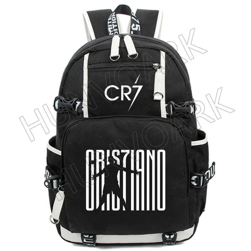 sac à dos usb cr7 pour superstars du football, sac de voyage pour ordinateur portable, sacs d'école noirs pour hommes, sacs d'école pour étudiants, mochilas, cadeau